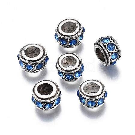 Alloy Rhinestone European Beads MPDL-Q212-001B-RS-1