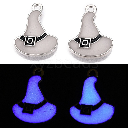 Halloween Theme Rack Plating Luminous Alloy Enamel Pendants ENAM-N056-236P-1