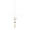 Iron Crown Hanging Crystal Chandelier Pendant HJEW-M002-09P-1