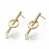 Brass Stud Earring Findings KK-R132-059-NF-1