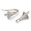 Brass Micro Pave Clear Cubic Zirconia Earring Hooks KK-R149-22P-2