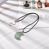 Natural Green Aventurine Crescent Moon Pendant Necklace NJEW-TA00032-02-2