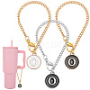 Flat Round with Letter Alloy Enamel Wine Glass Charms AJEW-AB00184-15-1