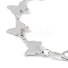 304 Stainless Steel Butterfly Link Bracelets for Women BJEW-C071-04P-2