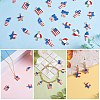 40Pcs 8 Style Independence Day Rack Plating Alloy Enamel Pendants FIND-SZ0003-05-5