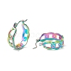 304 Stainless Steel Curb Chain Chunky Hoop Earrings for Women Ion Plating(IP) EJEW-P197-05MC-2
