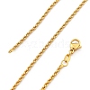 2mm Rack Plating Brass Rope Chain Necklaces for Women Men MAK-L044-59G-4