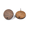 Walnut Wood Stud Earring Findings X-MAK-N032-043-3