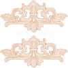 Olycraft Rubber Wood Carved Onlay Applique AJEW-OC0001-51A-1