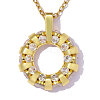 Brass Micro Pave Clear Cubic Zirconia Pendants CU-OY001-65G-1