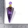 Natural Amethyst Faceted Cone Openable Perfume Bottle Big Pendants G-L524-18G-10-4