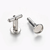 Tarnish Resistant 304 Stainless Steel Cufflinks Settings STAS-E471-03B-P-1