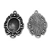 Tibetan Style Alloy Oval Cabochon Connector Settings X-TIBE-5198-AS-LF-1