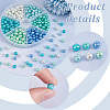 ARRICRAFT 300Pcs 6 Colors Baking Painted Pearlized Glass Pearl Round Beads HY-AR0001-07-4