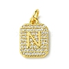 Rack Plating Brass Micro Pave Clear Cubic Zirconia Charms KK-G501-01N-G-1