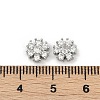 Brass Micro Pave Clear Cubic Zirconia Cabochons KK-P302-13P-3