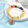 Raw Rough Natural Citrine Charm Bracelets BJEW-JB10298-05-2