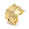 Brass Micro Pave Cubic Zirconia Cuff Rings RJEW-P127-05G-1