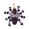 Halloween Theme Dyed Synthetic Turquoise & Glass Seed Beads Pendants PALLOY-MZ00774-06-3