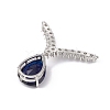 Rack Plating Brass Micro Pave Cubic Zirconia 2-Loop Pendants KK-C019-02P-4