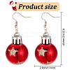 ANATTASOUL 8 Pairs 8 Style Christmas Themed Resin Round Ball Dangle Earrings EJEW-AN0002-34-2