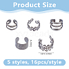 16 Bags Alloy C-Shaped Cuff Earrings for Unisex EJEW-DC0001-49B-2