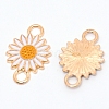 Light Gold Plated Alloy Enamel Links ENAM-WH0051-03A-1