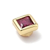 Square Brass Micro Pave Cubic Zirconia Cabochons KK-P345-13G-E05-2