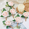 6Pcs Cloth Artificial Flower Boutonniere JEWB-FH0002-78-4