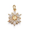 Brass Micro Pave Cubic Zirconia Pendants ZIRC-F091-02-G-2