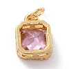 Real 18K Gold Plated Brass Inlaid Cubic Zirconia Charms ZIRC-L100-073G-06-3