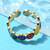 Brass Open Cuff Rings for Women RJEW-R005-03G-3