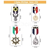 SUPERFINDINGS 4Pcs 4 Style Eagle & Anchor & Shield Zinc Alloy Pendant Lapel Pins JEWB-FH0001-20-2