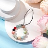 Natural Flower Amazonite with Glass Mobile Straps HJEW-JM02348-2