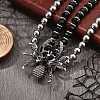 Gothic Alloy & Plastic Beaded Stretch Necklaces NJEW-K390-01P-3