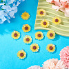 Translucent Resin Flower Pendants RESI-TAC0010-99-13