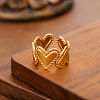 304 Stainless Steel Cuff Open Rings for Women WGE07EC-01-2