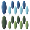 CRASPIRE 16Pcs 8 Color Plastic Blank Oval Brooch Pins JEWB-CP0001-10C-1