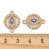 Alloy Blue Enamel Evil Eye Connector Charms ENAM-S003-03G-3