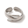 Non-Tarnish 304 Stainless Steel Open Cuff Ring RJEW-C068-03E-P-2