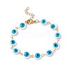 304 Stainless Steel and Enamel Shell Bead Bracelets BJEW-C015-20G-01-1