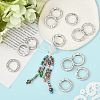 16Pcs Alloy Rhinestone Spring Gate Rings FIND-SP0004-52B-5