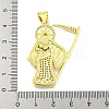 Rack Plating Brass Micro Pave Clear Cubic Zirconia Pendants KK-B091-30G-06-3