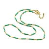 Brass Enamel Column Link Chain Necklaces NJEW-H039-02A-02G-1