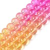 Baking Painted Transparent Glass Beads DGLA-M001-8mm-05-4