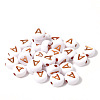 100Pcs Plating Opaque White Acrylic Beads FIND-PW0024-36A-1