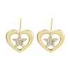 Brass Micro Pave Clear Cubic Zirconia Studs Earring for Women EJEW-S217-A06-1