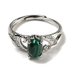 Oval Natural Malachite Adjustable Rings RJEW-Q818-01P-07B-3