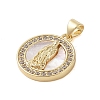 Brass Micro Pave Clear Cubic Zirconia Pendant KK-I712-40G-2