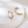 Two Tone 304 Stainless Steel Rhinestone Hoop Earrings for Women OJ2357-2-2